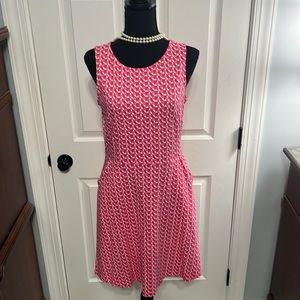 Pink and white cotton dress